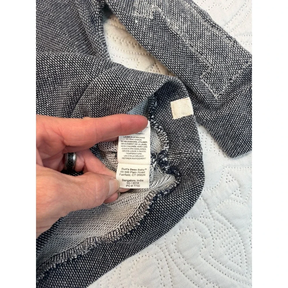 Burts Bees Baby Organic Cotton Funnel Neck Pullover Sweater Gray 24M RN136633